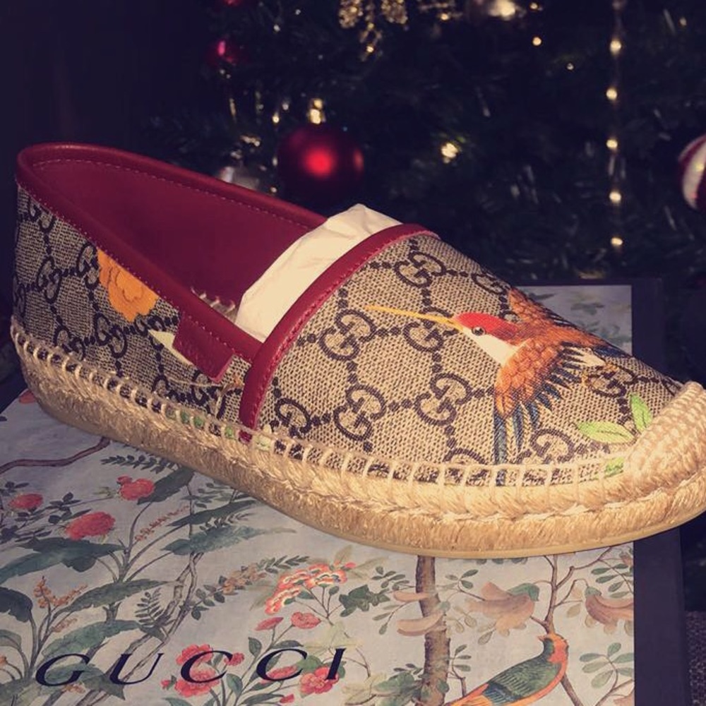 Gucci Red and Brown Espadrilles
